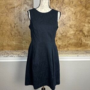 NWT Veronika Maine Fit Flare Mini Dress Women 14 Sleeveless Textured Design Blue